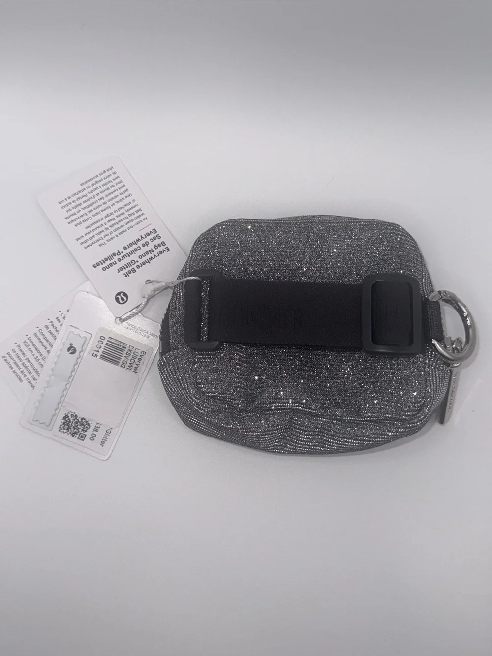 NWT Lululemon Everywhere Belt Bag Nano *Glitter — Dark Silver / Graphite Grey